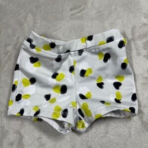 Kortni Jeane Light Grey Abstract Polka Dot Baby Boy Stretchy Swim Shorts 3-9 M
